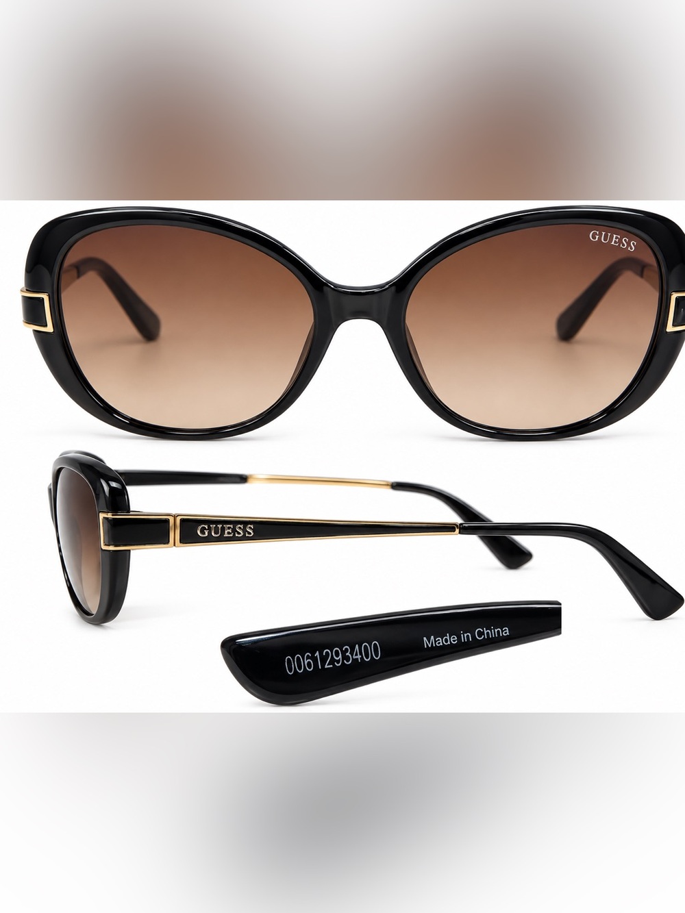 GUESS Black Frames with Brown Gradient Lenses Sunglasses